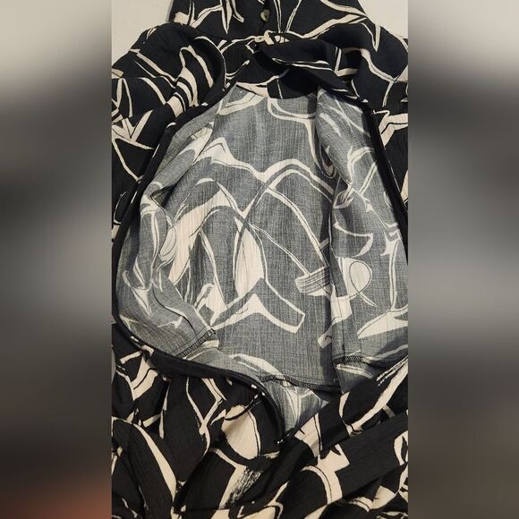 & Other Stories Abstract Print Belted Long Sleeve Midi Dress Size Small - Picture 6 of 14